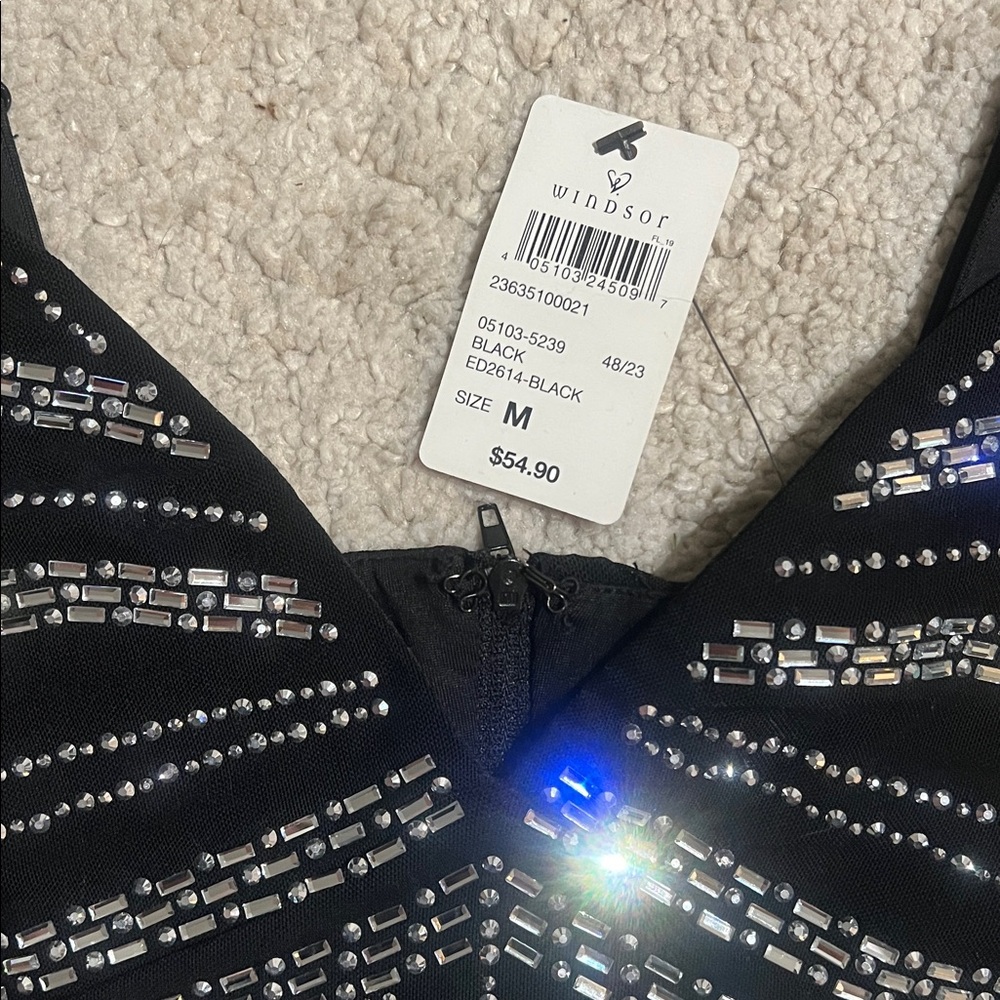 Windsor Black Rhinestone Mini Dress - Picture 3 of 4